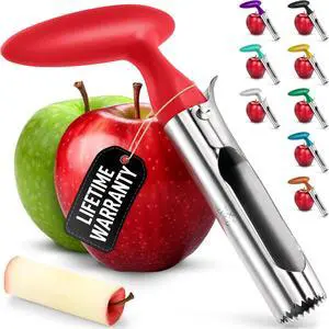 Premium Apple Corer Tool | Ultra Sharp, Stainless Steel, Serrated Blades for Coring - Easy to Use & Clean, Durable Core Remover for Apples & More - Red Premium Apple Corer Tool | Ultra Sharp, Stainless Steel, Serrated Blades for Coring - Easy to Use & Clean, Durable Core Remover for Apples & More - Red