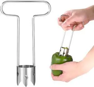 1pcs Red Bell Pepper Seed Corer, T Shaped Vegetable and Fruit Corer | Stainless Steel, Upgraded Tomato Apple Seed Remover Tool, Practical Kitchen Gadget for Removing Fruit & Vegetable Cores 1pcs Red Bell Pepper Seed Corer, T Shaped Vegetable and Fruit Corer | Stainless Steel, Upgraded Tomato Apple Seed Remover Tool, Practical Kitchen Gadget for Removing Fruit & Vegetable Cores