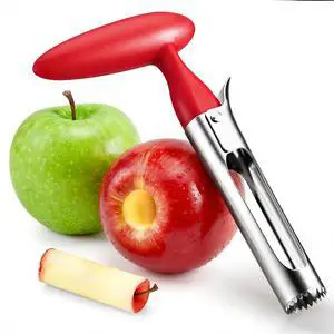 Apple Corer Tool, Stainless Steel Apple Core Remover with Safety Lid, Red | Sharp Serrated Blades, Ergonomic Non-Slip Handle, Easy-to-Clean Fruit Corer and tomato corer for Apples, Pears, Bell Peppers Apple Corer Tool, Stainless Steel Apple Core Remover with Safety Lid, Red | Sharp Serrated Blades, Ergonomic Non-Slip Handle, Easy-to-Clean Fruit Corer and tomato corer for Apples, Pears, Bell Peppers