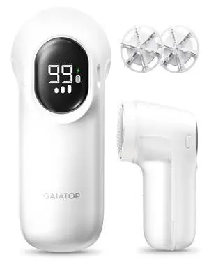 Fabric Shaver, 3-Speed Lint Shaver for Clothing, Furniture, Sweater | 6 Leaf Blades Sweater Shavers to Remove Pilling, LED Display, Electric Lint Remover Depiller for Couch & Blanket, White Fabric Shaver, 3-Speed Lint Shaver for Clothing, Furniture, Sweater | 6 Leaf Blades Sweater Shavers to Remove Pilling, LED Display, Electric Lint Remover Depiller for Couch & Blanket, White