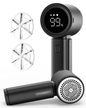 Fabric Shaver, Electric Lint Remover, Sweater Shavers to Remove Pilling with 3 Speeds, 6 Leaf Blade, LED Display & Type-C Rechargeable, Removes Fuzz, Pills for Clothes, Couch, Furniture Fabric Shaver, Electric Lint Remover, Sweater Shavers to Remove Pilling with 3 Speeds, 6 Leaf Blade, LED Display & Type-C Rechargeable, Removes Fuzz, Pills for Clothes, Couch, Furniture