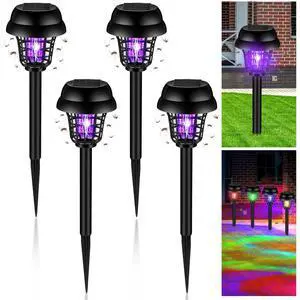 4 Pcs Solar Bug Zapper Waterproof Outdoor Mosquito Zapper Mosquito Killer and Lighting Repellent Lamp for Indoor Outdoor Use Garden Patio 4 Pcs Solar Bug Zapper Waterproof Outdoor Mosquito Zapper Mosquito Killer and Lighting Repellent Lamp for Indoor Outdoor Use Garden Patio