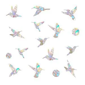 48 Pieces Static Window Clings Decals for Bird Strikes, Hummingbird-Circle | Anti Collision,Glass Door Window Stickers, Stop Birds Flying into Windows 48 Pieces Static Window Clings Decals for Bird Strikes, Hummingbird-Circle | Anti Collision,Glass Door Window Stickers, Stop Birds Flying into Windows