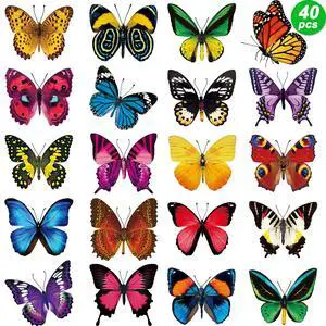 40 Pcs Butterfly Window Stickers Clings Bird Strike Alert Decals | 40 Butterfly Glass Decals, Bird Collision Prevention, Doors & Sliding Glass, Static Cling No Glue 40 Pcs Butterfly Window Stickers Clings Bird Strike Alert Decals | 40 Butterfly Glass Decals, Bird Collision Prevention, Doors & Sliding Glass, Static Cling No Glue