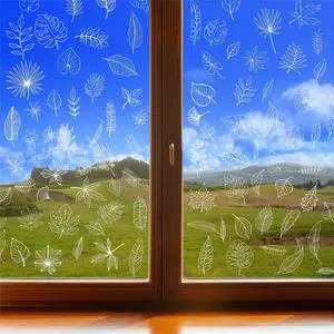 90 PCS Leaf Window Clings - Double Sided White Leaves Stickers - 90 Designs - Reusable Window Decals - Static Clings - Bird Alert - Prevent Bird Strikes 90 PCS Leaf Window Clings - Double Sided White Leaves Stickers - 90 Designs - Reusable Window Decals - Static Clings - Bird Alert - Prevent Bird Strikes