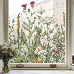 Stained Glass Window Film, Window Film Decorative, 17.5 x 78.7 in | Colorful Window Stickers, Removable DIY Static Clings, Decals for Home School Office Party Supplies, Wildflower Reverie Stained Glass Window Film, Window Film Decorative, 17.5 x 78.7 in | Colorful Window Stickers, Removable DIY Static Clings, Decals for Home School Office Party Supplies, Wildflower Reverie
