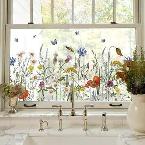 Stained Glass Window Film, Static Cling Window Film,17.5 x 78.7in | Colorful Window Stickers, Removable UV Blocking, Decals for Home School Office Party Supplies, Butterfly Stickers Stained Glass Window Film, Static Cling Window Film,17.5 x 78.7in | Colorful Window Stickers, Removable UV Blocking, Decals for Home School Office Party Supplies, Butterfly Stickers
