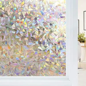 Window Privacy Film, Stained Glass Rainbow Film, 17.5" x 78.7" | Decorative Window Clings, Static Cling Removable Renter-Friendly, UV Sun Blocking Heat Control Stickers for Home Doors Window Privacy Film, Stained Glass Rainbow Film, 17.5" x 78.7" | Decorative Window Clings, Static Cling Removable Renter-Friendly, UV Sun Blocking Heat Control Stickers for Home Doors