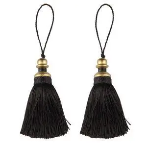 2 Pack Tassel Key Tassel with Loops for Home Decoration | DIY Decorative Tassel Accessories for Home, Door and Furniture Ornament Decoration Projects, Black 2 Pack Tassel Key Tassel with Loops for Home Decoration | DIY Decorative Tassel Accessories for Home, Door and Furniture Ornament Decoration Projects, Black