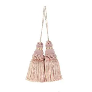 Tassels 2 Pcs Key Tassel with Loops Handmade Craft Charms | Mix Pink, DIY Accessories, Elegant, Soft Making Curtain Home Decoration Tassels 2 Pcs Key Tassel with Loops Handmade Craft Charms | Mix Pink, DIY Accessories, Elegant, Soft Making Curtain Home Decoration