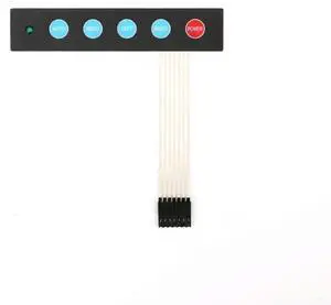 5 Button Display Switch With an LED Light 5 Key Membrane Switch 5 Button Display Switch With an LED Light 5 Key Membrane Switch