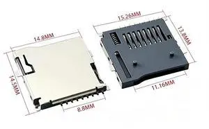 10pcs 9Pin Micro SD Card Slot Connectors, Size 14*15mm TF Card Deck, Fit For Phone, Tablet, Vehicle Navigation The pop-up 10pcs 9Pin Micro SD Card Slot Connectors, Size 14*15mm TF Card Deck, Fit For Phone, Tablet, Vehicle Navigation The pop-up