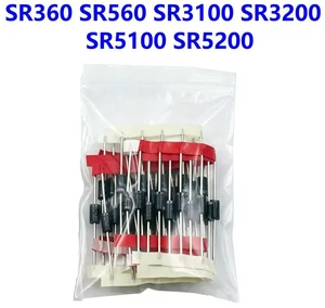 30PCS=6values*5PCS Schottky Diode Assorted Kit SR3100 SR3200 SR5100 SR5200 SR360 SR560 each 5PCS