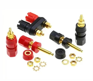 Gold-Plated Banana Plug Socket Amplifier Speaker Crystal Binding Post Terminal Electronic Components Gold-Plated Banana Plug Socket Amplifier Speaker Crystal Binding Post Terminal Electronic Components