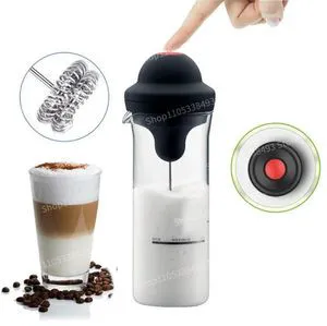 For Handheld Milk Frother, Electric Glass Milk Frother, Stainless Steel Mixing Head, Powerful Milk Mixer For Handheld Milk Frother, Electric Glass Milk Frother, Stainless Steel Mixing Head, Powerful Milk Mixer