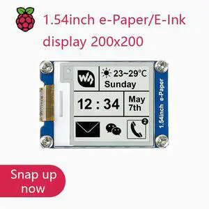 Waveshare1.54inch e-Paper/E-Ink display 200x200,SPI interface for Raspberry Pi etc.Two-Display color:black,white,partial refresh Waveshare1.54inch e-Paper/E-Ink display 200x200,SPI interface for Raspberry Pi etc.Two-Display color:black,white,partial refresh