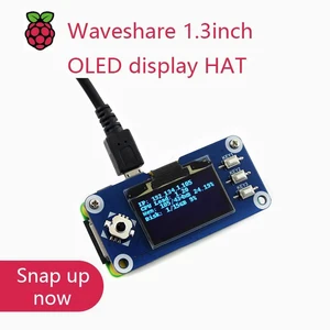 Waveshare 1.3inch OLED display HAT for Raspberry Pi 2B/3B/3B+/Zero/Zero W,128x64 pixels,SPI,I2C interface,embedded controller Waveshare 1.3inch OLED display HAT for Raspberry Pi 2B/3B/3B+/Zero/Zero W,128x64 pixels,SPI,I2C interface,embedded controller