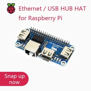 Ethernet / USB HUB HAT for Raspberry Pi, 1x RJ45, 3x USB Ethernet / USB HUB HAT for Raspberry Pi, 1x RJ45, 3x USB