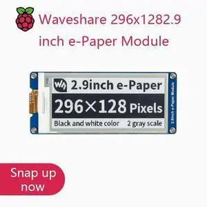 Waveshare 296x1282.9inch e-Paper Module,2.9''E-Ink display,SPI interface,For Raspberry Pi,Two color: black,white,partial refresh Waveshare 296x1282.9inch e-Paper Module,2.9''E-Ink display,SPI interface,For Raspberry Pi,Two color: black,white,partial refresh