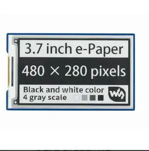 Waveshare 3.7inch E-Paper E-Ink Display HAT, 480×280 Pixels, Black / White, 4 Grey Scales, SPI Interface Waveshare 3.7inch E-Paper E-Ink Display HAT, 480×280 Pixels, Black / White, 4 Grey Scales, SPI Interface