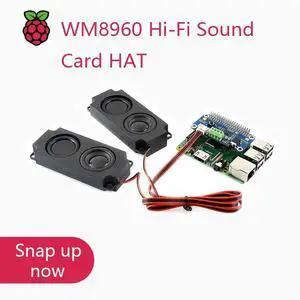 Waveshare WM8960 Hi-Fi Sound Card HAT for Raspberry Pi Zero/Zero W/Zero WH/2B/3B/3B+, Stereo CODEC, Play/Record Waveshare WM8960 Hi-Fi Sound Card HAT for Raspberry Pi Zero/Zero W/Zero WH/2B/3B/3B+, Stereo CODEC, Play/Record