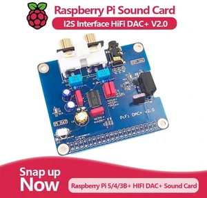 Raspberry Pi 5/4/3B+ HIFI DAC+ Sound Card I2S Interface PiFi DAC+ V2.0 Raspberry Pi 5/4/3B+ HIFI DAC+ Sound Card I2S Interface PiFi DAC+ V2.0