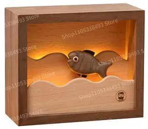 For Small Fish Night Light, Creative Wooden Ornaments, Birthday, Holiday Gifts, Small Fish Rushing Forward Decoration For Small Fish Night Light, Creative Wooden Ornaments, Birthday, Holiday Gifts, Small Fish Rushing Forward Decoration