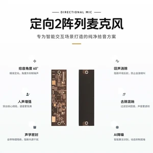 2-array micro 60degree directional pickup echo cancellation noise suppression AI-powered noise reduction source localisation 2-array micro 60degree directional pickup echo cancellation noise suppression AI-powered noise reduction source localisation