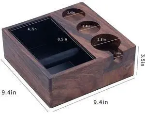 For One-piece Coffee Residue Box, Wooden Coffee Powder Pressing Base, Handle Bracket Walnut, Coffee Cloth Powder Dispenser For One-piece Coffee Residue Box, Wooden Coffee Powder Pressing Base, Handle Bracket Walnut, Coffee Cloth Powder Dispenser