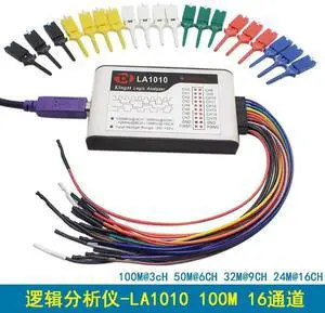 LA1010 USB Logic Analyzer 100M Sampling Rate 16 Channels, Adjustable Threshold 2 PWM Outputs LA1010 USB Logic Analyzer 100M Sampling Rate 16 Channels, Adjustable Threshold 2 PWM Outputs