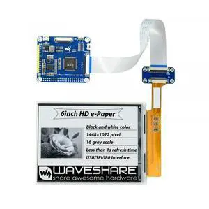 Waveshare 6inch HD e-Paper HAT 1448×1072 High Definition E-Ink Display HAT Black/White 16 Gray Scale Waveshare 6inch HD e-Paper HAT 1448×1072 High Definition E-Ink Display HAT Black/White 16 Gray Scale