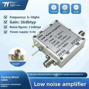5-18GHz RF Low Noise Amplifier LNA RF Amplifier Gain 26dB Noise Figure 1.5dB 5-18GHz RF Low Noise Amplifier LNA RF Amplifier Gain 26dB Noise Figure 1.5dB