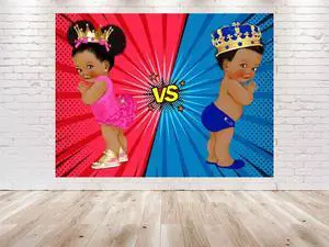 Afro Gender Reveal Backdrop 5x3 FT Pink or Blue He or She Baby Shower Banner. Afrocentric Boy vs Girl Party Decorations. Cute Crown Baby Theme Photo Background Afro Gender Reveal Backdrop 5x3 FT Pink or Blue He or She Baby Shower Banner. Afrocentric Boy vs Girl Party Decorations. Cute Crown Baby Theme Photo Background