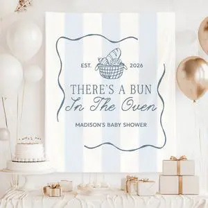 Bun In The Oven Baby Shower Party Banner Backdrop, Baking Theme Baby Sprinkle Decor For Mom To Be Parents, Cute Bread Nursery Photo Background Bun In The Oven Baby Shower Party Banner Backdrop, Baking Theme Baby Sprinkle Decor For Mom To Be Parents, Cute Bread Nursery Photo Background