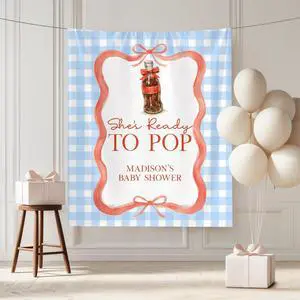 Shes Ready To Pop Baby Shower Party Banner Backdrop, Retro Diner Soda Theme Decor For Baby Sprinkle Parents, Vintage Nursery Photo Background Shes Ready To Pop Baby Shower Party Banner Backdrop, Retro Diner Soda Theme Decor For Baby Sprinkle Parents, Vintage Nursery Photo Background