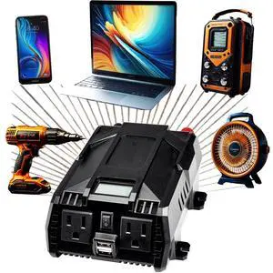 Fits Jupiter 400 Watt Continuous/800 Watt Peak Modified Sine Wave Power Inverter - Powers Small Appliances, Laptops, Game Consoles, 2 120v AC Outlets, 2 USB Ports Compatible with Smartphones & Tablets Fits Jupiter 400 Watt Continuous/800 Watt Peak Modified Sine Wave Power Inverter - Powers Small Appliances, Laptops, Game Consoles, 2 120v AC Outlets, 2 USB Ports Compatible with Smartphones & Tablets