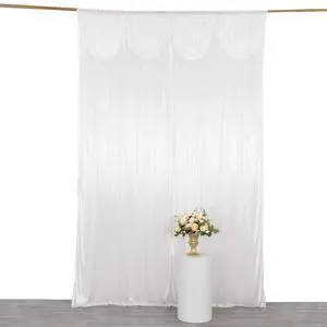 Efavormart 10ftx10ft White Satin Backdrop Curtain - Double Drape Pleated Photography Background with 3" Rod Pockets - Glossy Wrinkle Resistant Drapery Panels for Wedding, Party, Events & Photo Studio Efavormart 10ftx10ft White Satin Backdrop Curtain - Double Drape Pleated Photography Background with 3" Rod Pockets - Glossy Wrinkle Resistant Drapery Panels for Wedding, Party, Events & Photo Studio