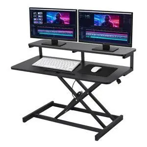 Ergonomic Desk Riser for Standing Height Adjustable Standing Desk Converter 10.2-24.8" 33 Lbs Capacity U-Shapeds Top & Keyboard Tray for Home Office Black Ergonomic Desk Riser for Standing Height Adjustable Standing Desk Converter 10.2-24.8" 33 Lbs Capacity U-Shapeds Top & Keyboard Tray for Home Office Black