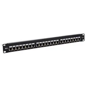 RJ45 Patch Panel, Cat5e/Cat6 Patch Panel, 24 Port Patch Panel, Shielded, Krone IDC, 0.5U Rack Mount, 568B, TAA Compliant (N252-024-SH-K) RJ45 Patch Panel, Cat5e/Cat6 Patch Panel, 24 Port Patch Panel, Shielded, Krone IDC, 0.5U Rack Mount, 568B, TAA Compliant (N252-024-SH-K)