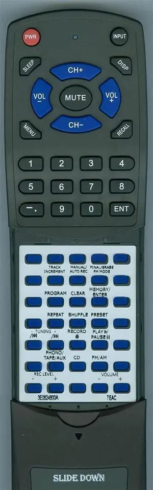 Replacement Remote for Teac RC-1258, GF-550 Replacement Remote for Teac RC-1258, GF-550