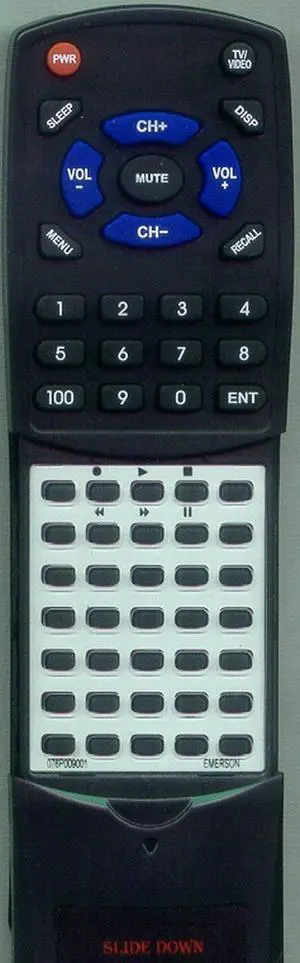 Replacement Remote Control for Emerson VCR755, 076P009001, 702089 Replacement Remote Control for Emerson VCR755, 076P009001, 702089