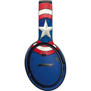 Decal Audio Skin Compatible with Bose QuietComfort 35 II Headphones - Officially Licensed Marvel Captain America Shield Design Decal Audio Skin Compatible with Bose QuietComfort 35 II Headphones - Officially Licensed Marvel Captain America Shield Design