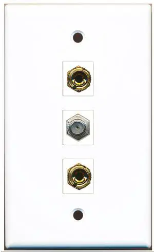 1 Port Coax Cable TV- F-Type 2 Port Banana Speaker Wall Plate 1 Port Coax Cable TV- F-Type 2 Port Banana Speaker Wall Plate
