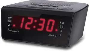 CBCR-102-BLK Digital Alarm Clock with AM/FM Radio and Dual Alarm (Black) CBCR-102-BLK Digital Alarm Clock with AM/FM Radio and Dual Alarm (Black)