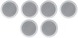 HC55-16 White 5.25" Ceiling Home Audio Speakers, 16 Ohm, 6-Pack | 300W Peak / 120W RMS, 2-Way, Swivel Tweeter, Polypropylene Cone, Flush Mount Paintable Grills, Spring Loaded Terminals HC55-16 White 5.25" Ceiling Home Audio Speakers, 16 Ohm, 6-Pack | 300W Peak / 120W RMS, 2-Way, Swivel Tweeter, Polypropylene Cone, Flush Mount Paintable Grills, Spring Loaded Terminals