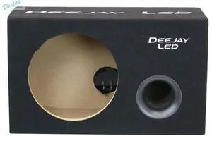 1X10VENTEDSQUARE Well-Made Single Empty Ported Car Speaker Box for 9-in Diameter Hole for One 10-in Woofer with Gold Posts Woofer 3/4 MDF Carpet Embroidered Stitched Logo 1X10VENTEDSQUARE Well-Made Single Empty Ported Car Speaker Box for 9-in Diameter Hole for One 10-in Woofer with Gold Posts Woofer 3/4 MDF Carpet Embroidered Stitched Logo