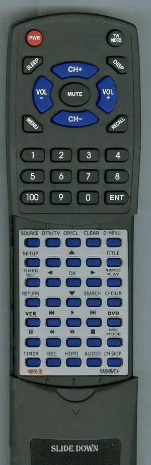 Replacement Remote Control for MAGNAVOX NB559UD, ZV457MG9, NB559 Replacement Remote Control for MAGNAVOX NB559UD, ZV457MG9, NB559