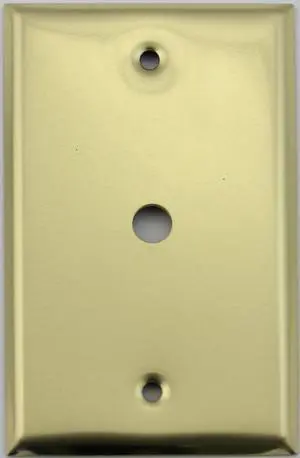 Stamped Polished Brass 1 Single Gang Cable TV/Coaxial Wall Plate Stamped Polished Brass 1 Single Gang Cable TV/Coaxial Wall Plate