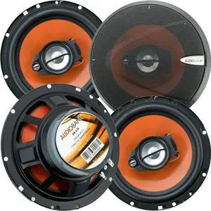 2 Pair of 6.5" / 165 mm / 600 Watt Peak Power / 3-Way/Sensitivity: 88dB Rubber Coated Cloth Car Audio Stereo Coaxial Speakers with Grill - AB-674 2 Pair of 6.5" / 165 mm / 600 Watt Peak Power / 3-Way/Sensitivity: 88dB Rubber Coated Cloth Car Audio Stereo Coaxial Speakers with Grill - AB-674