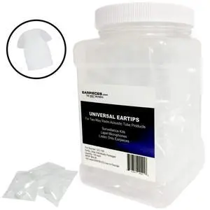 100 Pack of Clear Rubber Eartips (Earbuds) for Two-Way Radio Acoustic Tube Surveillance Kits, Lapel Mics and Listen Only 100 Pack of Clear Rubber Eartips (Earbuds) for Two-Way Radio Acoustic Tube Surveillance Kits, Lapel Mics and Listen Only